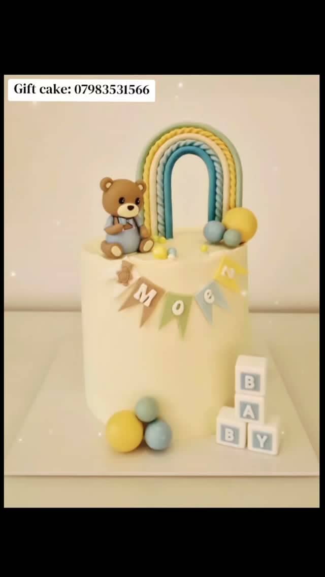 Rainbow teddy and baby blocks