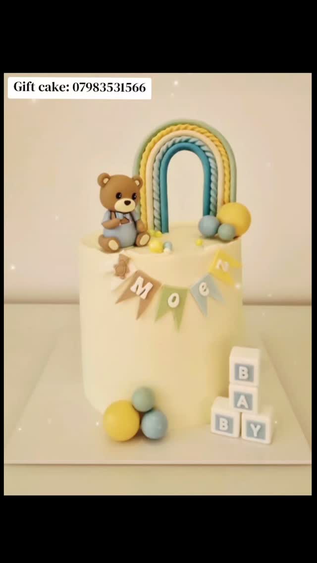 Rainbow teddy and baby blocks