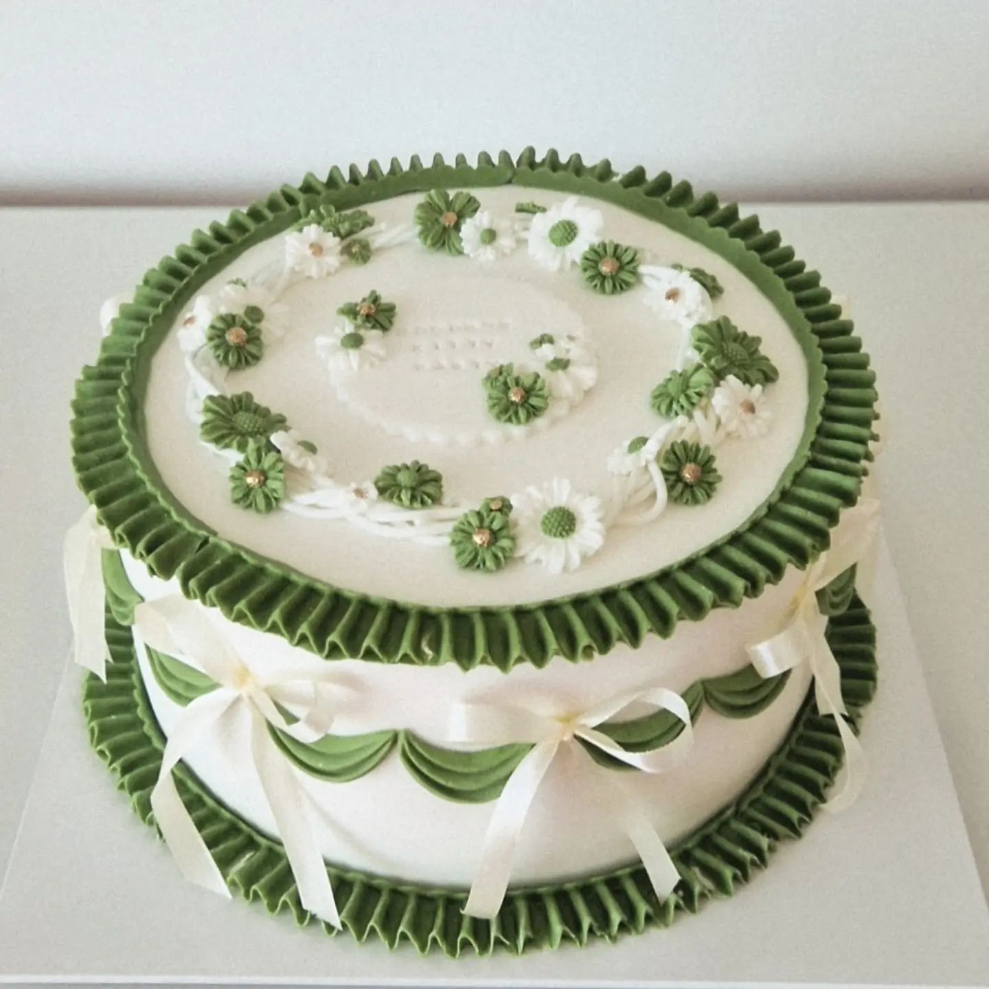 Sage green vintage frills