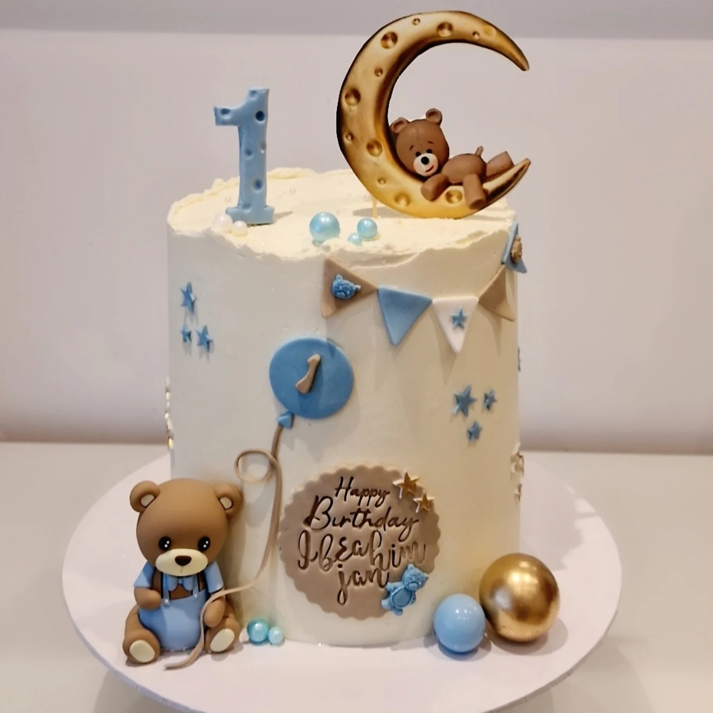 Moon and teddy first birthday
