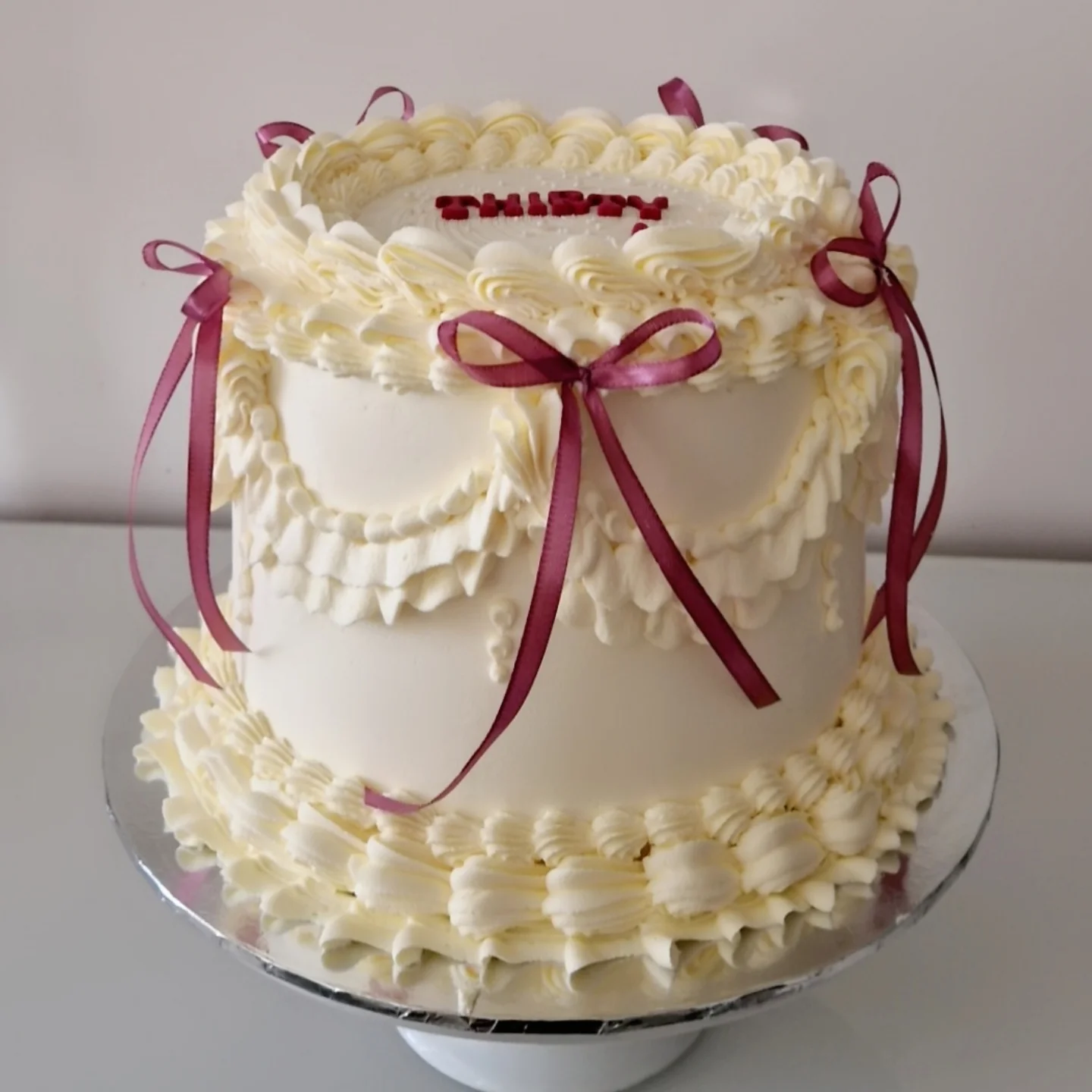 Vintage swags and burgundy bows