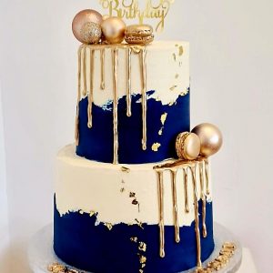 Navy & Gold Elegance Cake