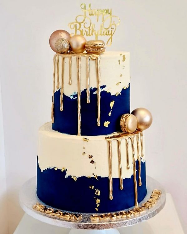 Navy & Gold Elegance Cake